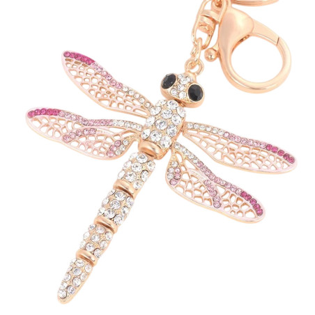 Porte-clés Libellule Strass Brise Océane | Bijou de Sac Élégant