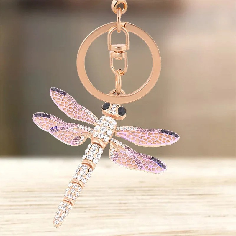Porte-clés Libellule Strass Brise Océane | Bijou de Sac Élégant