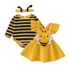 Déguisement Abeille Bébé Fille | Ensemble Robe & Barboteuse