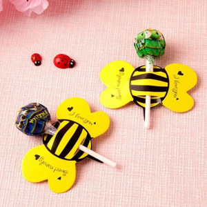 Cartes Porte-Sucettes Abeille | Cadeaux Invités Fête à Thème