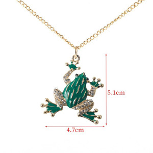 Collier Grenouille Scintillante & Cristaux | Bijou Nature Doré