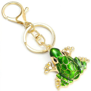 Porte-Clé Grenouille Mignonne Éclat Végétal - Finition Or/Argent