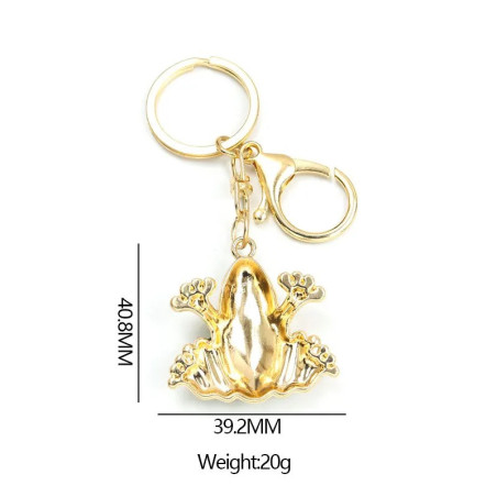 Porte-Clé Grenouille Mignonne Éclat Végétal - Finition Or/Argent