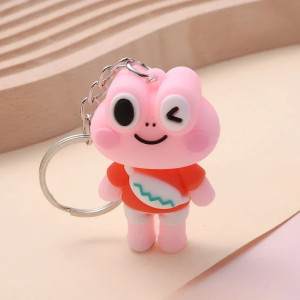 Porte-Clé Grenouille Rose "Popeline" – Idée Cadeau Kawaii