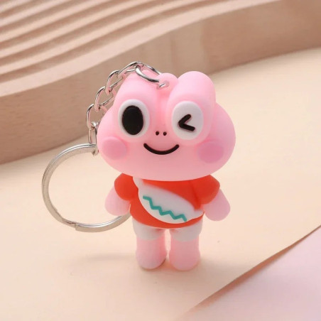 Porte-Clé Grenouille Rose "Popeline" – Idée Cadeau Kawaii