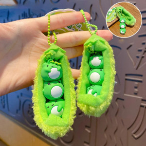 Porte-clés Grenouille Mignon | Cosse Kawaii avec 3 Grenouilles