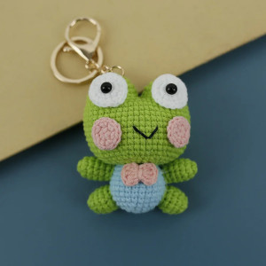 Porte-clés Grenouille Élégante au Crochet – Cadeau Fait Main