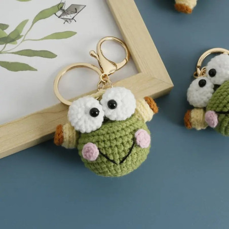 Porte-clés Grenouille Arc-en-ciel au Crochet | Cadeau Kawaii