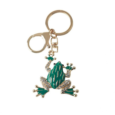 Porte-Clés Grenouille Cristal Vert | Idée Cadeau Nature Chic