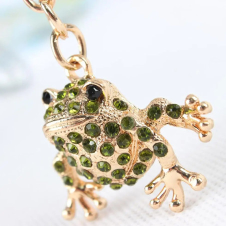 Emerald Frog Pendant | Cute Gold Nature Jewelry Gift for Women