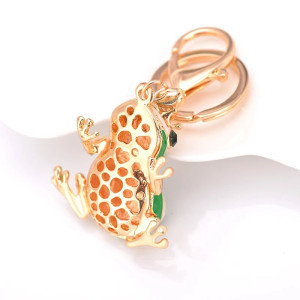 Cute Royal Frog Keychain | Gold & Crystal Charm | Unique Gift