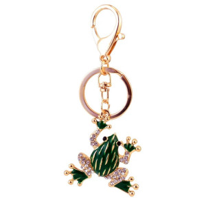 Porte-clés Grenouille Dorée & Émeraude | Cadeau Amoureux Nature