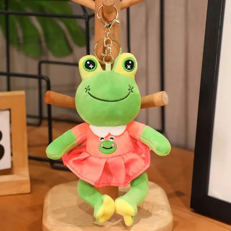 Cute Frog Plush Keychain – Adorable Dressed Froggy Gift