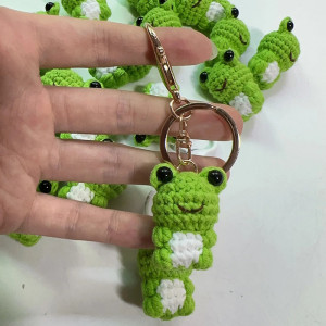 Crochet Frog Keychain | Cute Handmade Animal Keyring Gift
