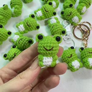Porte-Clé Grenouille Crochet | Cadeau Animal Mignon Fait Main