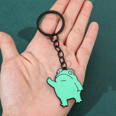 Porte-clés Grenouille Geste Effronté | Cadeau Drôle & Original