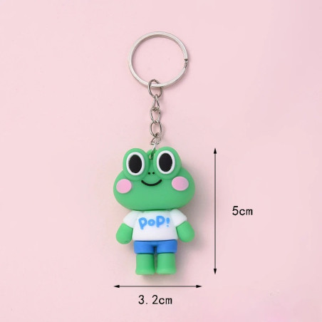 Cute 'Pop! Green' Frog Keychain – Funny & Colorful Accessory