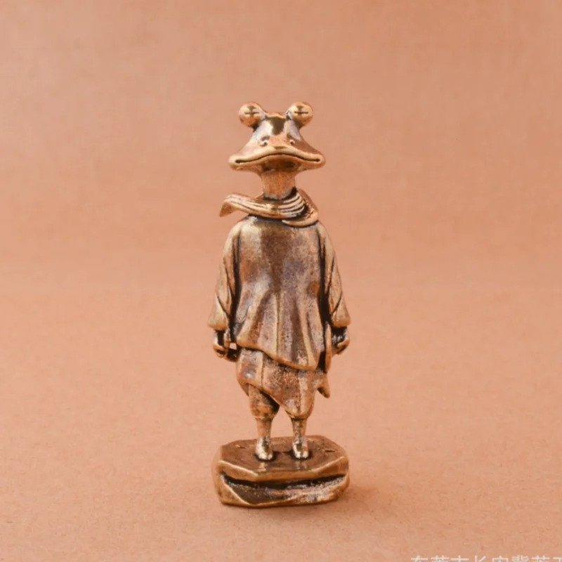 Zen Frog Statue | Vintage Copper Sculpture for Garden Decor