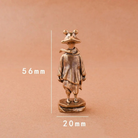 Statue Grenouille Zen | Sculpture Cuivre Vintage Déco Jardin