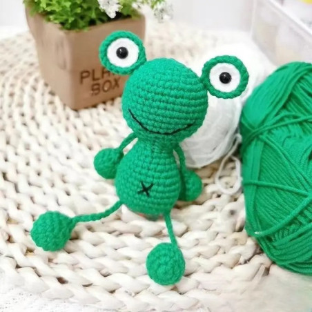 Cute Crochet Frog Car Charm | Handmade Rearview Mirror Decor