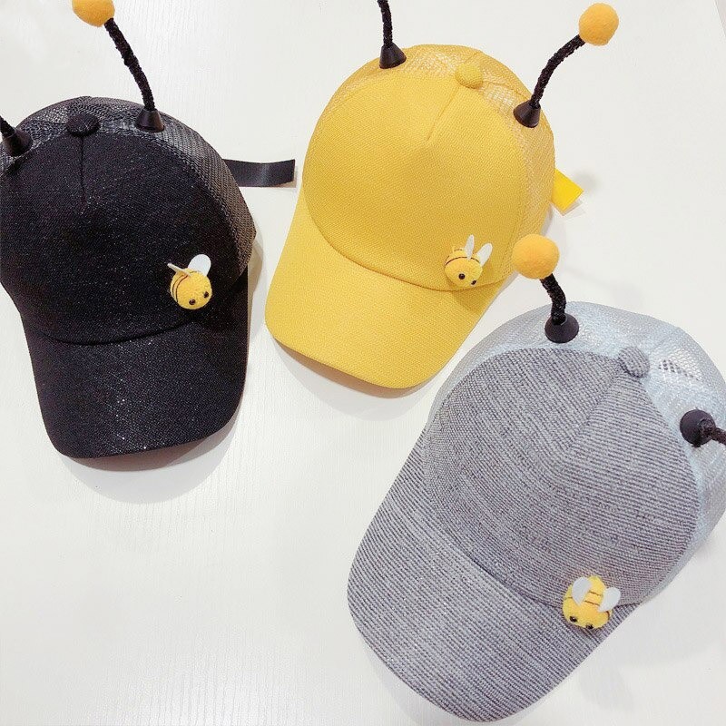casquette Abeille 3D pour enfants avec petite abeille et antennes abeille