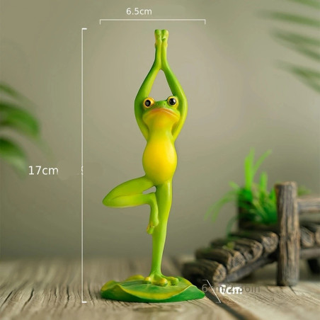 Cute Frog Yoga Figurines | 4 Zen Poses | Unique Resin Decor