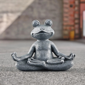 Cute Zen Frog Statue | Resin Meditation & Yoga Decor Gift