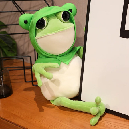 Peluche Grenouille Géante avec Sweat | Cadeau Doudou Doux & Mignon
