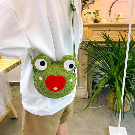 Sac Grenouille Peluche Mignon 'Cœur Sourire' | 1001 Abeilles