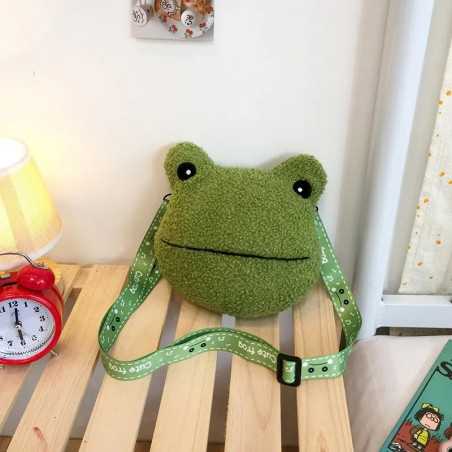 Sac Peluche Tête de Grenouille - Cadeau Original Bandoulière