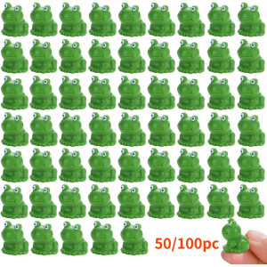 Mini grenouilles vertes en résine - Lot de 50 ou 100 pièces !