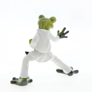 Estatuilla Rana Karateka - Figura de Resina Cinturón Negro