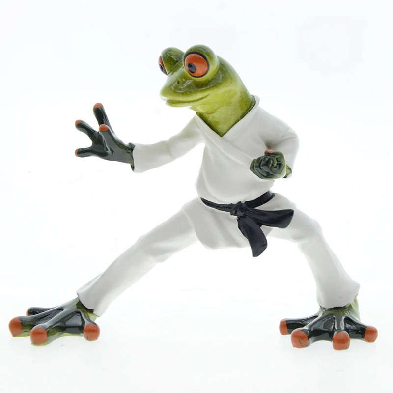 Statue Grenouille Karaté Ceinture Noire | Figurine Cadeau