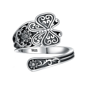 Bague Papillon Cœur Vintage Argent 925 | 1001abeilles.com