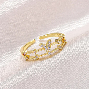 Bague Papillon Scintillante – Argent ou Or | 1001 Abeilles