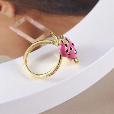 Grande Bague Coccinelle Vintage Noir et Rouge - Bijoux Tendance