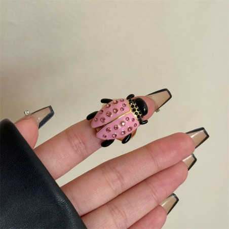 Bague Coccinelle Rose 'Jardin Secret' | Cadeau Unique Femme
