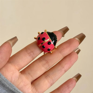 Cute Ladybug Ring - Sparkling Dew | Good Luck Jewelry Gift