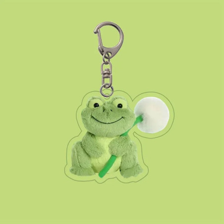 Cute Frog Keychain | Acrylic Dandelion Charm for Frog Lovers