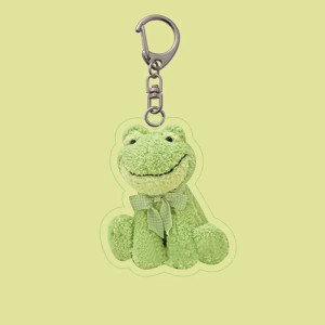 Cute Frog Keychain | Green Acrylic Frog Charm | Unique Gift Idea