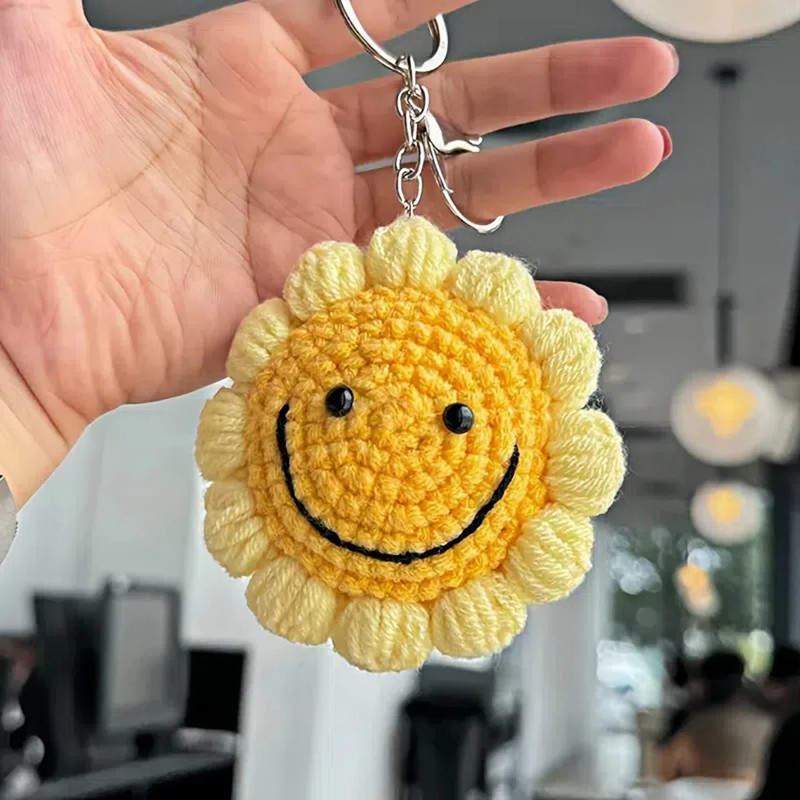Porte-clés Soleil au Crochet Fait Main | Cadeau Nature Mignon