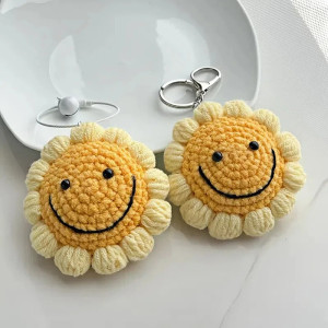 Porte-clés Soleil au Crochet Fait Main | Cadeau Nature Mignon