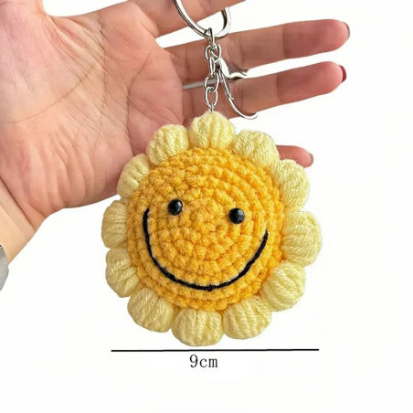 Porte-clés Soleil au Crochet Fait Main | Cadeau Nature Mignon
