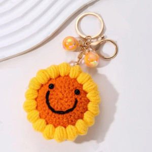 Porte-clés Soleil au Crochet | Cadeau Fait-Main & Perles