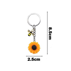 Porte-clés Abeille & Tournesol Scintillant | Idée Cadeau Nature