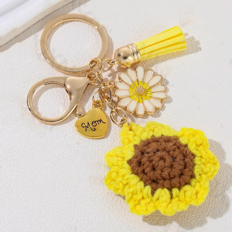 Porte-clés Tournesol au Crochet pour Maman | Cadeau Fait Main