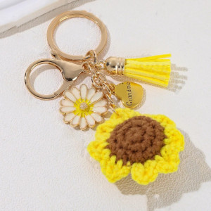 Porte-clés Tournesol pour Mamie | Cadeau Fait Main au Crochet