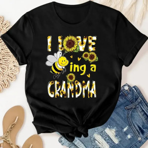 T-shirt Abeille "Mamie au Cœur Fleuri"