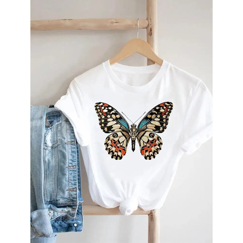 T-shirt Papillon Vintage Femme | Élégance Rétro & Nature