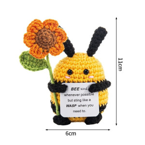 "Bee Kind" Häkeltier – Motivierendes Schweinchen Geschenk
